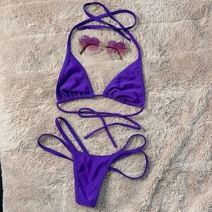3/$15 Bikinis 🔥 Dark Purple Thong Bikini 😈